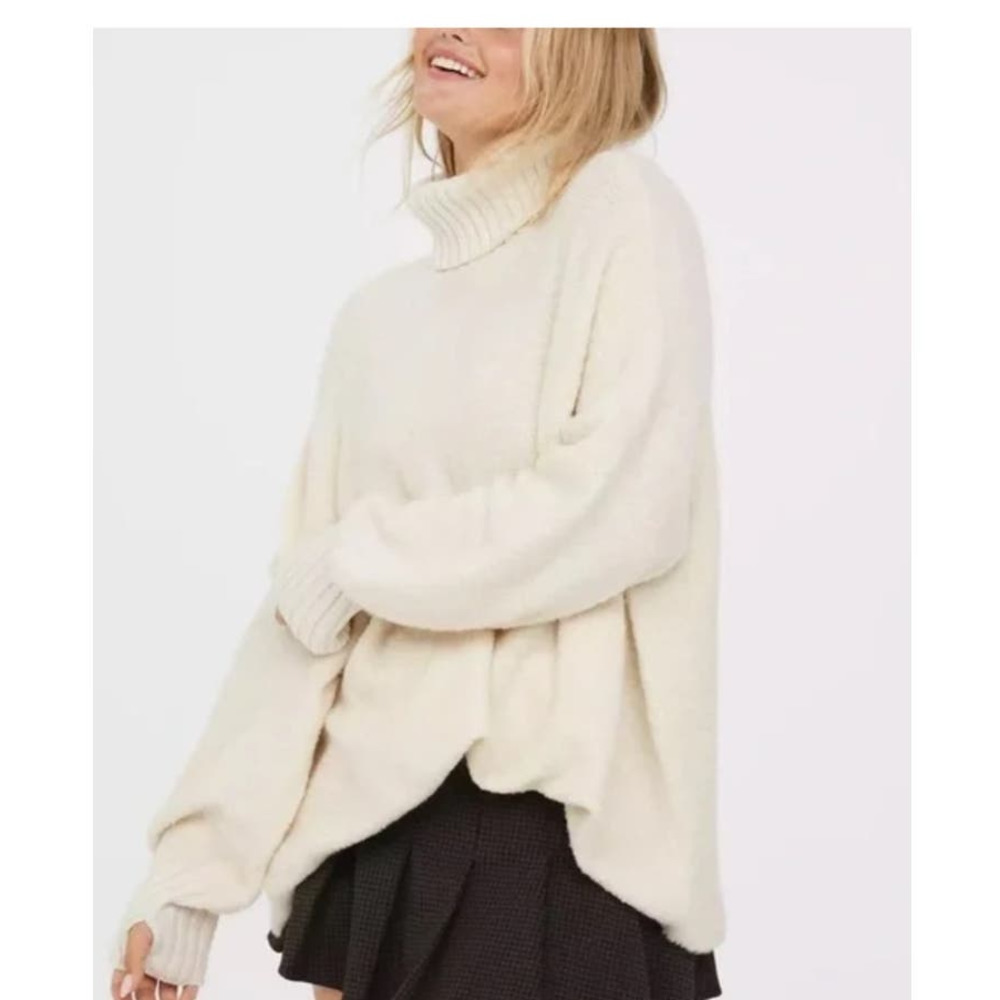 AERIE Offline Chillside Wool Blend Oversized Turtleneck Sweater